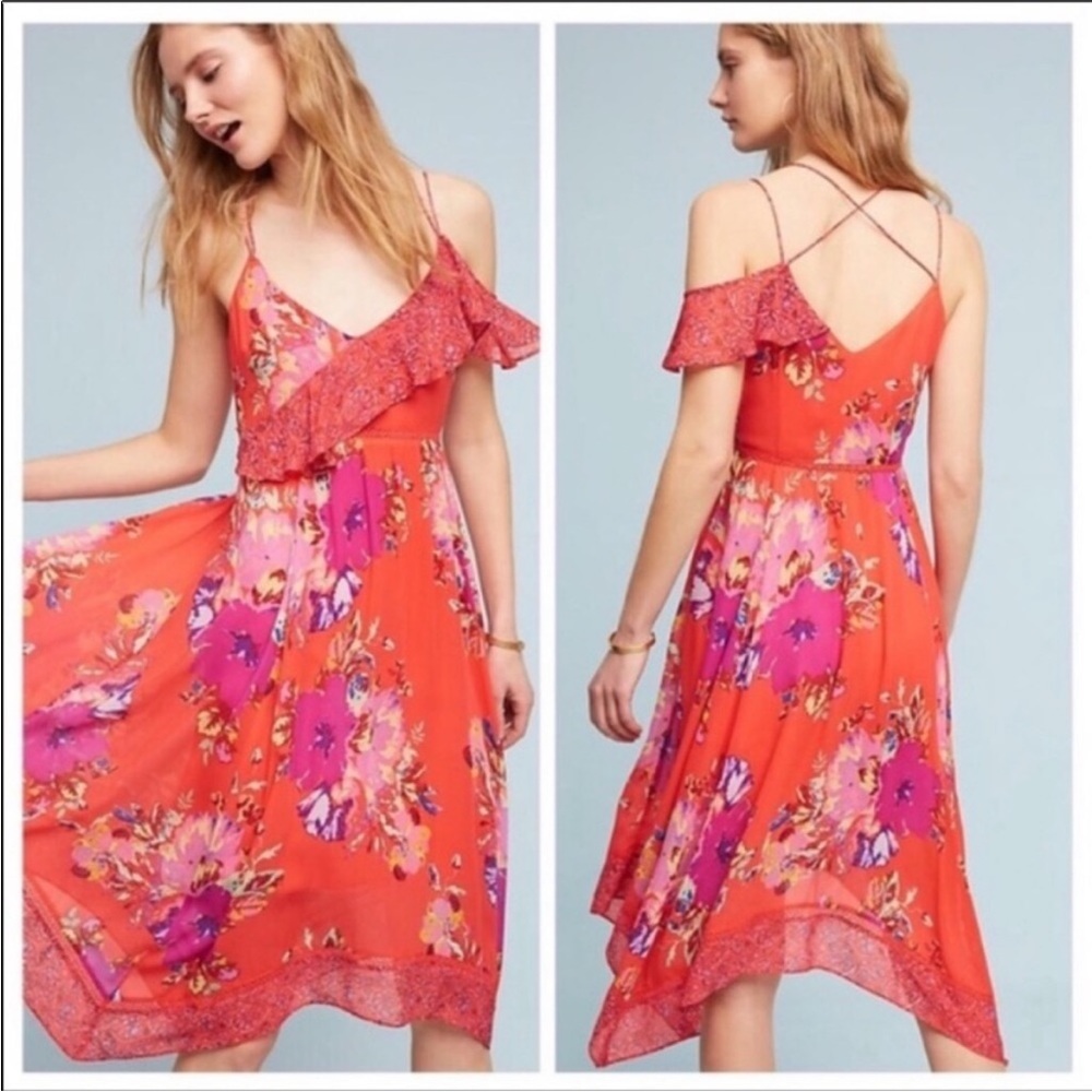 Maeve Grecia Ruffle Midi Dress